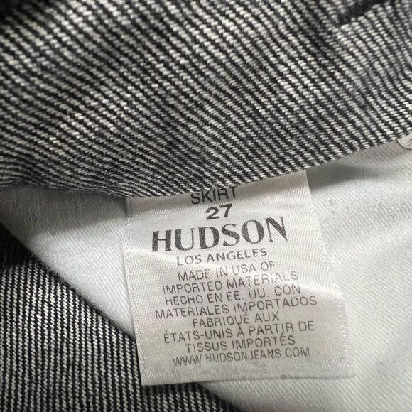 Hudson Jeans Lulu Double Denim Skirt Raw Hem Cotton Coastal Cowgirl Size 27 - Picture 10 of 15